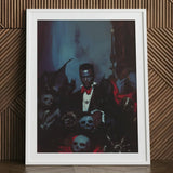 Thorne - Gay Black Dracula Art Print / Canvas White-framed Dark Gothic Portrait Man Formal, Commanding Presence Prints