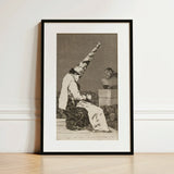 Those Specks of Dust - Francisco De Goya Art Print / Canvas Black-framed Monochromatic Illustration Figure Elaborate Pointed Dissects,