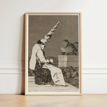 Those Specks of Dust - Francisco De Goya Art Print / Canvas Framed Black-and-white Satirical Scene Figure Exaggerated Pointed Dissects,