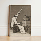 Those Specks of Dust - Francisco De Goya Art Print / Canvas Framed Black-and-white Dramatic Scene Figure Ornate Tall Dissects, Decayed