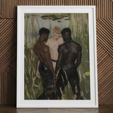 Three d - Gay Interracial Threesome Art Print / Canvas, Gay Interracial Threesome, Interracial Threesome Art, Threesome Art Print