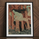 Three Women and Wolves - Eugene Grasset Art Print / Canvas Framed Ghostly Figure Forest Black Spectral Slip, Gauze Limbs Blurring, Prints