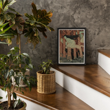 Three Women and Wolves - Eugene Grasset Art Print, Framed Art Print Black Border