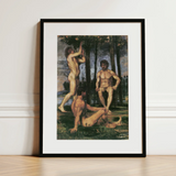 Three Youths Under Orange Trees - Hans Von Marées Fine Art Print / Canvas, 12x16’’ / 31x41cm / Black Frame / Matboard, Posters Prints &