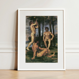 Three Youths Under Orange Trees - Hans Von Marées Fine Art Print / Canvas, 12x16’’ / 31x41cm / White Frame / Matboard, Posters Prints &