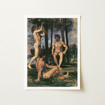 Three Youths Under Orange Trees - Hans Von Marées Fine Art Print / Canvas Framed Reproduction Classical Painting Nude Figures Outdoor,