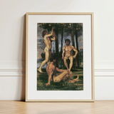 Three Youths Under Orange Trees - Hans Von Marées Fine Art Print / Canvas Framed Art Print Three Nude Figures Forest Scene Marées, Youths,