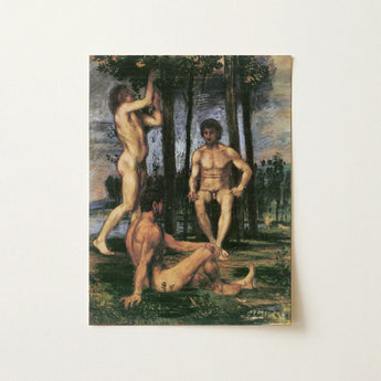 Three Youths Under Orange Trees - Hans Von Marées Fine Art Print / Canvas Rectangular Classical Painting Nude Male, Prints