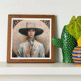 Thuanthong - Dandy Thai Transman Cowboy Art Print / Canvas Framed Portrait Photograph Figure Wide-brimmed Hat Light-colored Jacket