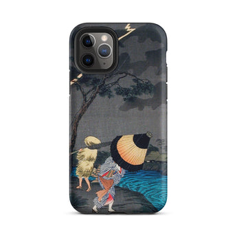 Thunderstorm at Tateishi - Takahashi Shōtei Phone Case Iphone 11 Pro / Matte Japanese Art Phone Case Takahashi Shōtei’s Thunderstorm,