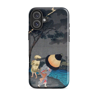 Thunderstorm at Tateishi - Takahashi Shōtei Phone Case Iphone 16 Plus / Matte Phone Case Japanese Art Takahashi Shōtei’s Thunderstorm,