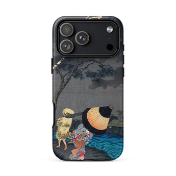 Thunderstorm at Tateishi - Takahashi Shōtei Phone Case Iphone 17 Pro Max / Matte Iphone 12 Pro Max Case Japanese-inspired Artwork Woman