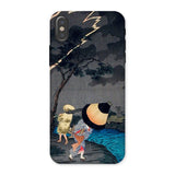 Thunderstorm at Tateishi - Takahashi Shōtei Phone Case Iphone x / Matte Phone Case Japanese Woodblock Print-style Scene Figures Traditional