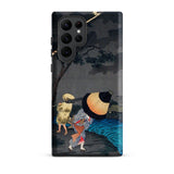 Thunderstorm at Tateishi - Takahashi Shōtei Phone Case Samsung Galaxy S22 Ultra / Matte Black Orange Japanese Woodblock Print Phone Case