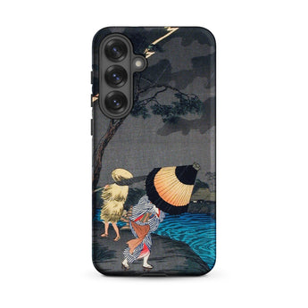 Thunderstorm at Tateishi - Takahashi Shōtei Phone Case Samsung Galaxy S25 Plus / Matte Black Phone Case Traditional Japanese Woodblock