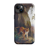 Tiger in a Cave - Jacques-laurent Agasse iPhone-hoesje, 15 Plus / Glans, Mobiele telefoonhoesjes, Toby Leon