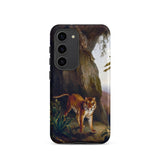 Tiger in a Cave - Jacques-laurent Agasse Phone Case Samsung Galaxy S23 / Matte Phone Case Detailed Painting Orange Black Striped Tiger
