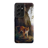 Tiger in a Cave - Jacques-laurent Agasse Phone Case Samsung Galaxy S21 Ultra / Matte Phone Case Detailed Painting Orange Tiger Black