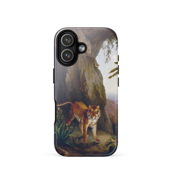 Tiger in a Cave - Jacques-laurent Agasse Phone Case Iphone 17 / Gloss Sleek Black Phone Case Detailed Classical Painting Orange Agasse