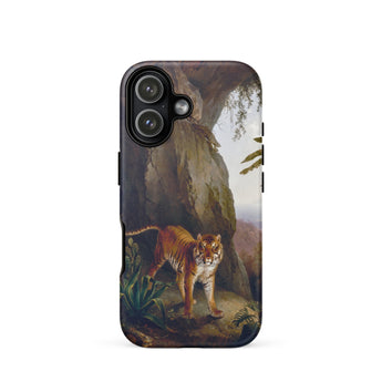 Tiger in a Cave - Jacques-laurent Agasse Phone Case Iphone 17 / Matte Sleek Black Phone Case Detailed Vintage-style Painting Orange Agasse