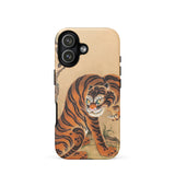 Tiger beim Säubern seiner Pfote - Matsui Keichu Iphone Case, 17 / Matt, Handyhüllen, Toby Leon