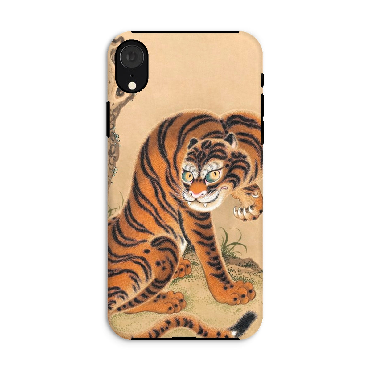 Tiger Cleaning its Paw Matsui Keichu Iphone Case, Xr / Matte, Tiger Painted Traditional Asian Art Style Phone Case