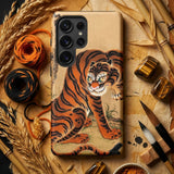 Tiger Cleaning its Paw - Matsui Keichu Phone Case, Mobile Cases, Toby Leon