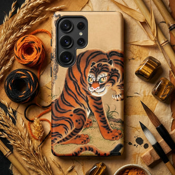 Tiger Cleaning its Paw - Matsui Keichu Phone Case, Mobile Cases, Toby Leon
