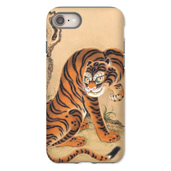 Tiger Cleaning its Paw - Matsui Keichu Phone Case Iphone 8 / Matte Traditional Japanese-style Tiger Painting Phone Case Matsui Keichu