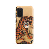 Tiger Cleaning its Paw - Matsui Keichu Phone Case Samsung Galaxy S20 / Matte Vibrant Orange Tiger Bold Black Stripes Yellow Eyes Matsui