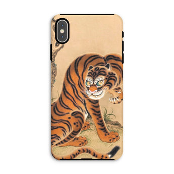 Tiger Cleaning its Paw - Matsui Keichu Phone Case Iphone Xs Max / Matte Tiger Phone Case Traditional Asian-style Artwork Matsui Keichu