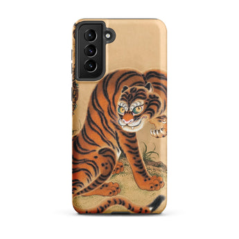 Tiger Cleaning its Paw - Matsui Keichu Phone Case, Samsung Galaxy S21 Plus / Matte, Mobile Cases, Toby Leon