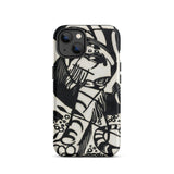 Tiger - Franz Marc Animal Aesthetic Iphone Case 13 / Matte Black White Patterned Phone Case Franz Marc’s Avant-garde, Avant-garde Tiger,