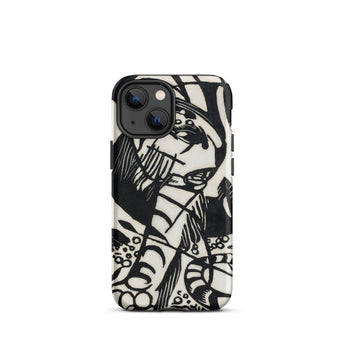Tiger - Franz Marc Animal Aesthetic Iphone Case 13 Mini / Matte Black White Patterned Phone Case Franz Marc’s Avant-garde, Avant-garde