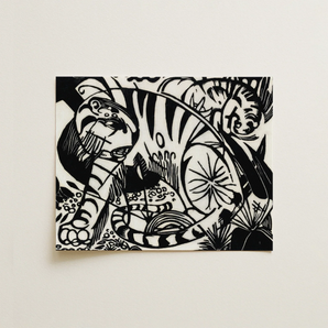Tiger - Franz Marc Black and White Expressionism Art Print / Canvas, Franz Marc’s Expressionist Vision, Electrifying Tiger Art, Untamed