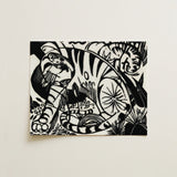 Tiger - Franz Marc Black and White Expressionism Art Print / Canvas Linocut Artwork Stylized Animals Panda Marc’s Expressionist Vision,