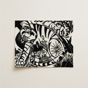 Tiger - Franz Marc Black and White Expressionism Art Print / Canvas, Franz Marc’s Expressionist Vision, Electrifying Tiger Art, Untamed