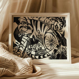 Tiger - Franz Marc Schwarz-Weiß-Expressionismus-Kunstdruck / Leinwand, Poster-Drucke & visuelle Kunstwerke, Toby Leon