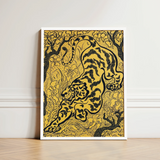 Tiger in the Jungle - Paul Ranson Art Print / Canvas Framed Artwork Stylized Black Bold Intricate Line Ranson’s, Leaps, Impressionist Prints