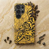 Tiger in the Jungle - Paul Ranson Phone Case Yellow Black Tiger-themed Intricate Leafy Design Ranson’s Hypnotic Dreamscape, Adorning,