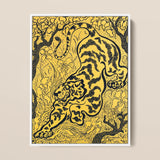 Tiger in the Jungle - Paul Ranson Art Print / Canvas, 12x16’’ / 31x41cm / White Frame, Posters Prints & Visual Artwork, Toby Leon