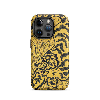 Tiger in the Jungle - Paul Ranson Phone Case Iphone 15 Pro / Matte Yellow Phone Case Tiger Design Paul Ranson’s Hypnotic Dreamscape,