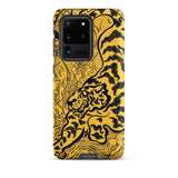 Tiger in the Jungle - Paul Ranson Phone Case Samsung Galaxy S20 Ultra / Matte Vibrant Yellow Phone Case Bold Black Line-art Tiger Paul