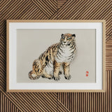 Tiger - Kono Bairei Kacho-e Art Print / Canvas Wooden Framed White Mat Red Kōno Bairei’s, Meiji Era, Prints