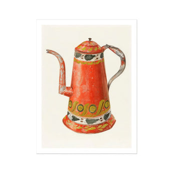Caffettiera di latta - stampa d’arte da cucina di Harry Grossen / Tela, 12x16’’ / 31x41cm / Senza cornice / Bordo bianco, poster, stampe e arte visiva,