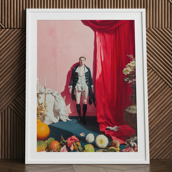 Tinker Tailor - Gay Lowbrow New Romantic Art Print / Canvas 18th-century-inspired Mannequin White Frame Queer Baroque Portraiture, Stage