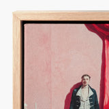 Framed Canvas Painting Man Historical Attire Soft Pink Queer Baroque Portraiture, Stage Lights Rake, Rose Wall