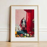 Tinker Tailor - Gay Lowbrow New Romantic Art Print / Canvas Framed Man Historical Attire Vibrant Red Queer Baroque Portraiture, Stage