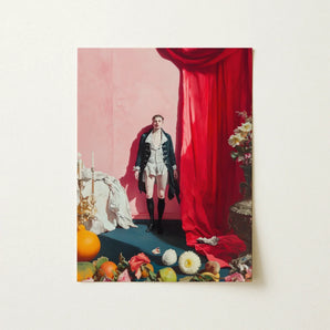 Tinker Tailor - Gay Lowbrow New Romantic Art Print / Canvas Framed Painting Man 18th-century Style Black Coat White Queer Baroque