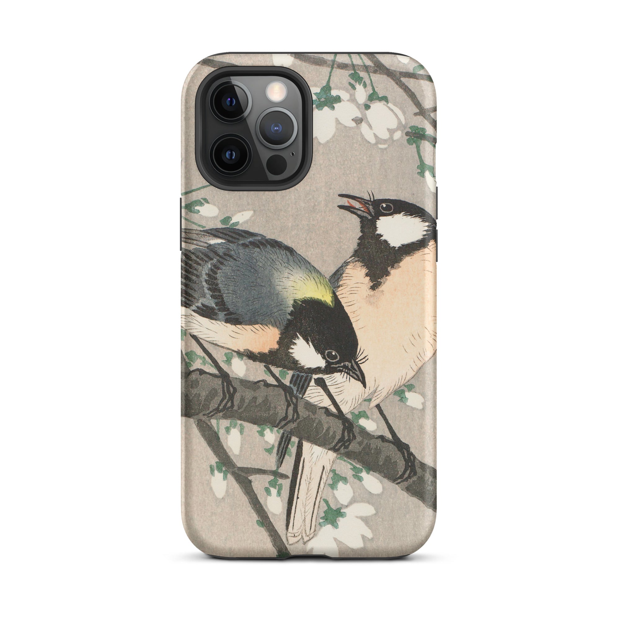Tits on Cherry Branch - Ohara Koson Iphone Case, 12 Pro Max / Matte, Iphone Case Bird Art